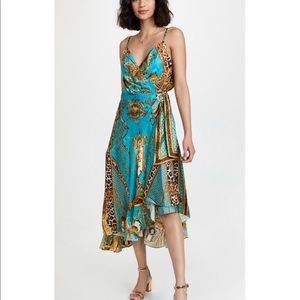 Camilla Wrap Dress With Ruffle Hem Dripping In Decadence XS